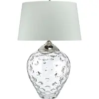 Quintiesse Bordlampe Samara, Ø 51 cm, klar, stoff, glass, 2 lamper