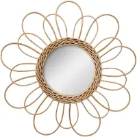 Paris Prix flettet speil med blomst 38 cm