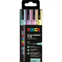 Posca Tusjer - PC-3M - 4 stk. - Dempet Farger - - OneSize - Tusj