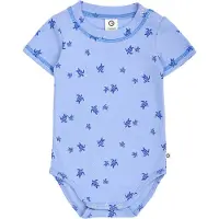 Green Cotton Body k/e - Turtle - Asurblå Blue/Shell Blue - - 1½ år (86) - Kortermet body