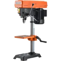 Vevor 254 mm stasjonær borepresse, 550 W induksjonsmotor, bordboremaskin med justerbar hastighet på 550 / 950 / 1500 / 2000 / 2500 o/min, 0-45° vippbart arbeidsbord, røntgenposisjonering, for tre og m