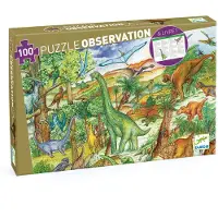 Djeco Puslespill - 100 Brikker - Dinosaurer - - OneSize - Puslespill