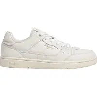 Pepe Jeans for man. PMS000040 Clay Club Leather Sneakers white (41), Flat, Laces, Casual