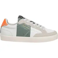 Pepe Jeans unisex for kids. PBS300004 Lane Cross Shoes white, green (33), Flat, Laces, Casual, children's fashion