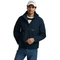 Silbon for man. S261030102291 Technical windbreaker navy hood (XXL), Casual, Polyester
