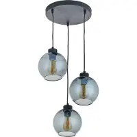 TK Lighting Cubus hengelampe, Ø 50 cm, 3 lyskilder, røykgrå, glass
