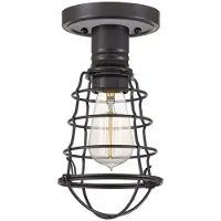 QUOIZEL Mixon taklampe med metallbur, bronse