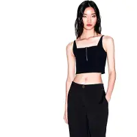 Armani Exchange for woman. XW002057AF21295UC001 Top with black zip (S), Casual, Polyamide, Sleeveless / Straps