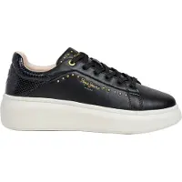 Pepe Jeans for woman. PLS000022 Yara Glam Leather Sneakers black (38), 1 to 3 cm, Laces, Casual