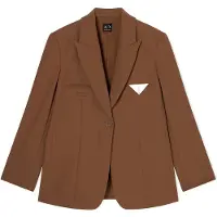 Armani Exchange for woman. XW001938AF21529U6136 Brown Pico blazer (XXS), Casual, Classic, Polyester