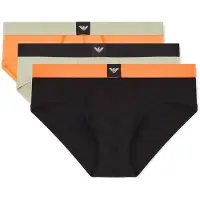 Emporio Armani for man. EM002154_AF20673 Set 3 Essential Logolabel briefs black, green, orange (L), Homewear, Cotton