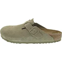 Birkenstock for woman. 1025844 Leather Boston Clogs (Narrow Fit) pistachio green (40), Flat, None, Casual