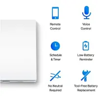 TP-LINK Tapo S210, Knapper, Trådløs, Hvit, 868 MHz, Vegg, 86 mm, 41 mm