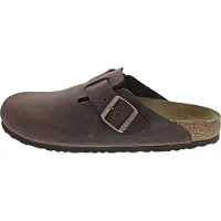 Birkenstock unisex. 860133 Brown Boston Oiled Leather Clogs (Narrow Fit) (41), Flat, None, Casual