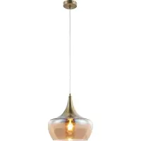 Globo Arola pendellampe i glass, antikk messing