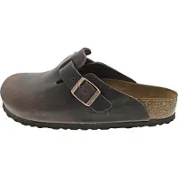 Birkenstock for woman. 860131 Leather Boston Clogs (Regular Fit) brown (45), Flat, None, Casual