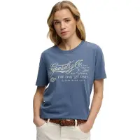 Superdry for woman. W1011850A Insutry Worker T-shirt blue (M), Casual, Cotton, Short sleeve