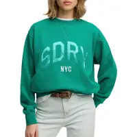 Superdry Varsity Satin Applique Crew Collegegenser