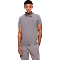 EA7 for man. 8NPF14_PJVQZ Core Identity grey polo shirt (3XL), Casual, Cotton, Short sleeve