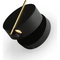 Maytoni LED-vegglampe Nuance, svart / svart, Ø 10 cm