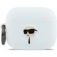 Karl Lagerfeld Silikon Karl Head 3D-etui i silikon for AirPods Pro 3 - Hvit
