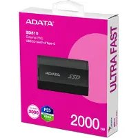 ADATA SD810 - SSD - 2 TB - ekstern (bærbar) - USB 3.2 Gen 2 (USB-C kontakt) - svart