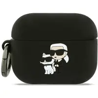 Karl Lagerfeld AirPods Pro 3 Karl & Choupette 3D silikonetui - svart
