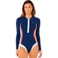 Rip Curl Surf Stripe Upf Langermet Shorty Med Glidelås Foran Til Dame