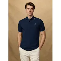 Hackett for man. HM5600136 Heritage Fit Classic navy polo shirt (XXL), Casual, Cotton, Short sleeve