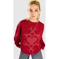 Blue Tomato Jacquard Heart Strikket genser rød