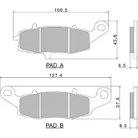 Nissin A0525 2p-257ns Semi-sintrede Bremseklosser