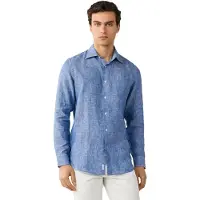 Faconnable Fm302251 Linen Skjorte Med Lange Ermer