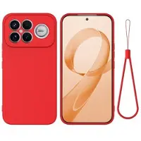 Mtp Products Xiaomi Redmi K90 Pro Max/Poco F8 Ultra Flytende silikon-deksel med håndstropp - rød
