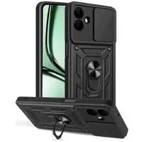 Mtp Products Samsung Galaxy A07 4G/5G Hybrid-deksel med Roterende Ring med Kameraskjold - Svart