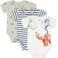 Hust and Claire Body k/e - 3-pack - Bertram - Green Skum - - 2 år (92) - Kortermet body