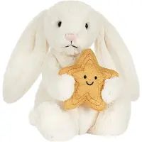 Jellycat Kosedyr - 31x12 cm - Cream Bunny Med Star - - OneSize - Kosedyr