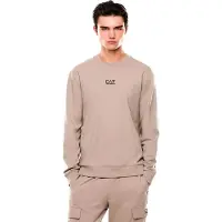EA7 for man. 8NPM30_PJVRZ Core Identity beige sweatshirt (XL), Casual, Sport, Cotton, Sportswear, Multisport, Short sleeve