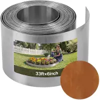 Vevor Corten stål landskapskant, 1000 x 15 cm stålkant for landskapsarbeid med hansker, enkle å montere bøybare metallstrimler, metall hagekant for blomsterbed, hagesti