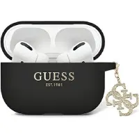 GUESS GUAP2LECG4K-etui for AirPods Pro 2-deksel - svart flytende silikon Glitter Triangle Charm