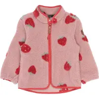 Mikk-Line Fleecejakke - Teddy - Strawberry AOP - - 6 år (116) - Fleecejakke