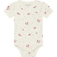Minymo Body k/e - Viskose - Peach Pisk m. Blomster - - 74 - Kortermet body
