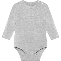 Minymo Body I/e - Viskose - Grey Melange - - 1 år (80) - Langermet Body