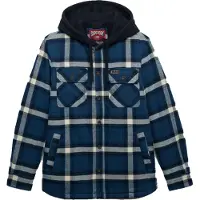 Superdry Borg Lined Hooded Overshirt Skjorte Med Lange Ermer