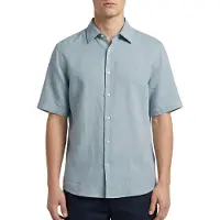 BOSS for man. 50537382 Shirt Rash2 blue (S), Casual, Linen, Short sleeve