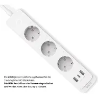 TP-LINK Tapo P300, 3 AC-utganger, Type F (CEE 7/4), 1,5 m, Ledning & Trådløs, Hvit, Hvit