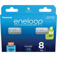 Panasonic eneloop BK-3MCDE/8BE AA-batterier 2000 mAh NiMH, 8-pk