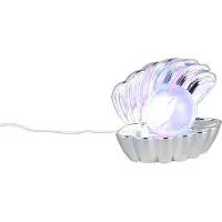 Reality LED-bordlampe Shelly, kromfarget, plast, 18 cm, RGB