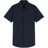 Armani Exchange for man. XM000624AF13184FB434 Shirt Monogram Slim navy (XXL), Casual, Cotton, Short sleeve