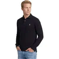 Ralph Lauren for man. 710680790045 Custom Slim Fit pique polo shirt black (XXL), Casual, Cotton, Long sleeve
