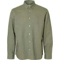 Selected Regclay Linenblend Skjorte Med Lange Ermer